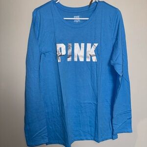 PINK Victoria's Secret Blue Long Sleeve Shirt